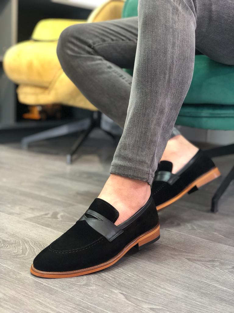 Erkek Siyah Süet  Klasik Ayakkabı MR 101