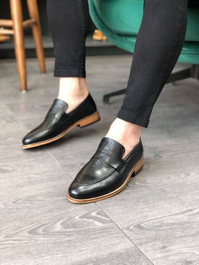 Erkek Siyah Süet Klasik Ayakkabı MR 101